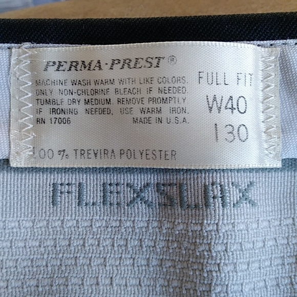 Flexslax Perma-Prest Full Fit Dress Formal Pants 40 x 30 Black - Picture 3 of 13
